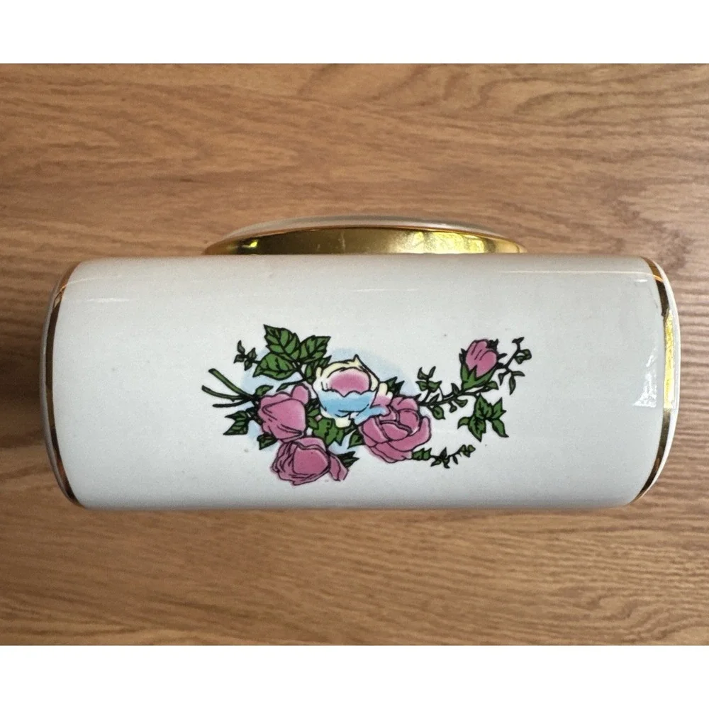 Paul Sebastian Mantel Clock PS 1996 Limited Ed  Floral Porcelain‎ Ceramic  VTG